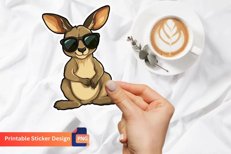 Cute Jackal with Sunglasses Sticker, Cute Jackal Sticker
