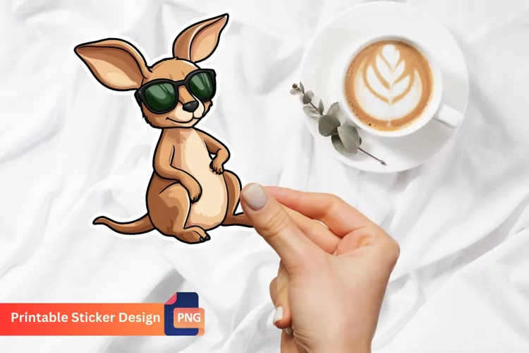 Cute Jackal with Sunglasses Sticker, Cute Jackal Sticker