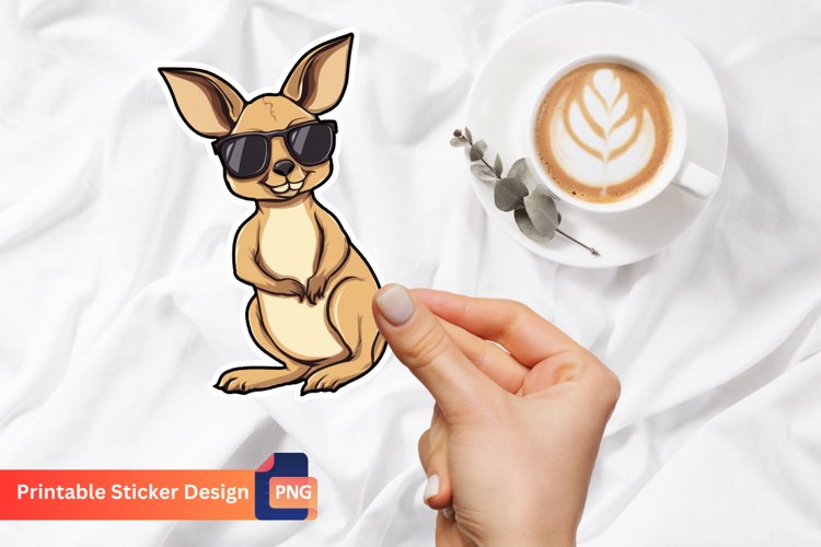 Cute Jackal with Sunglasses Sticker, Cute Jackal Sticker example image 1