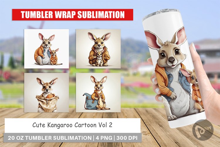 Tumbler Wrap Cute Kangaroo