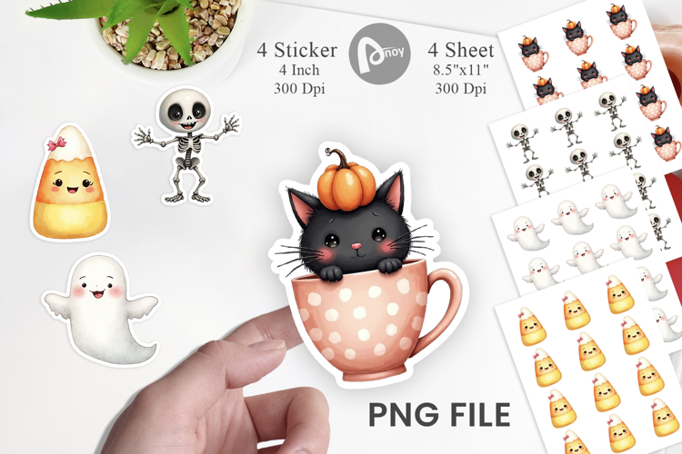 Cute Kids Halloween Sticker