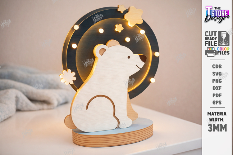 Kids Night Light Stand Laser Cut | Table Lamp | Desk Decor