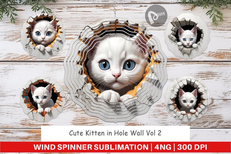 Wind Spinner Kitten in Wall