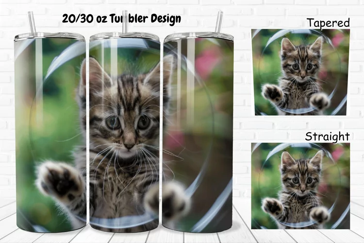 Cute Kitten 20/30oz Skinny Tumbler