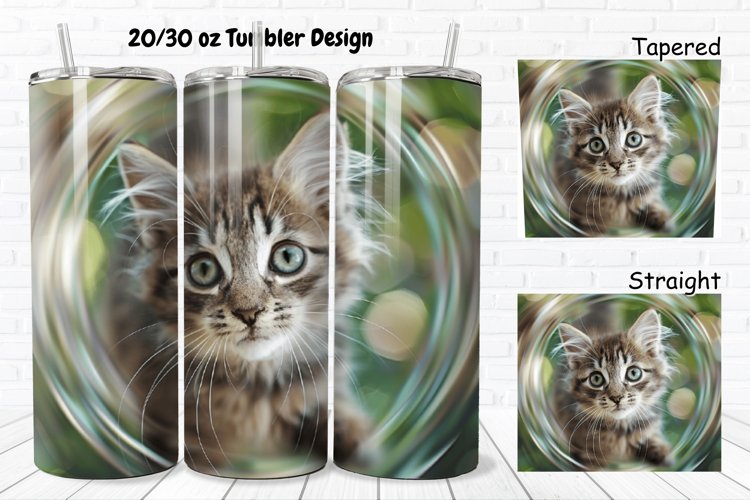 Cute Kitten 20/30oz Skinny Tumbler example image 1