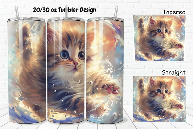 Cute Kitten 20/30oz Skinny Tumbler