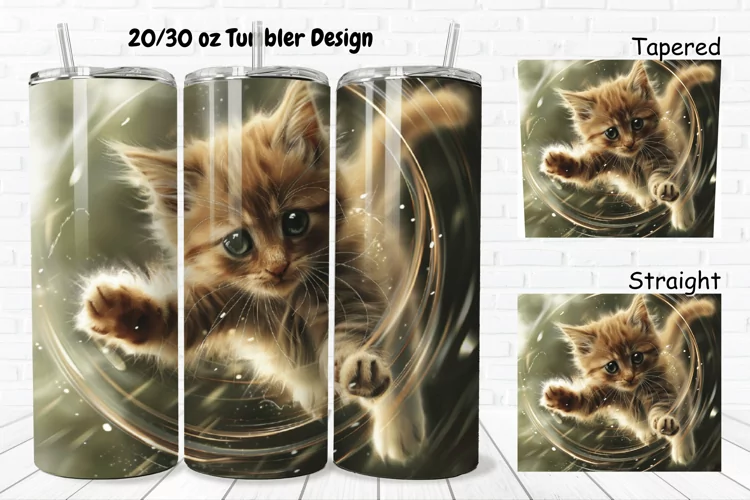 Cute Kitten 20/30oz Skinny Tumbler