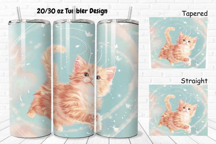 Cute Kitten 20/30oz Skinny Tumbler example image 1