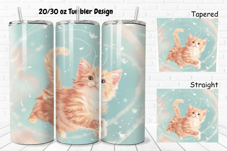 Cute Kitten 20/30oz Skinny Tumbler