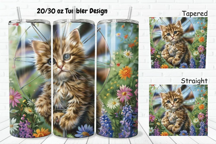 Cute Kitten 20/30oz Skinny Tumbler
