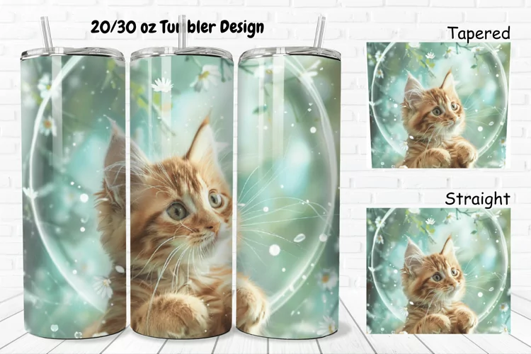 Cute Kitten 20/30oz Skinny Tumbler