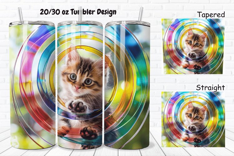 Cute Kitten 20/30oz Skinny Tumbler example image 1
