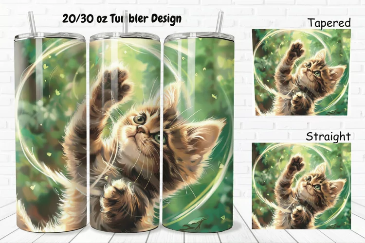 Cute Kitten 20/30oz Skinny Tumbler