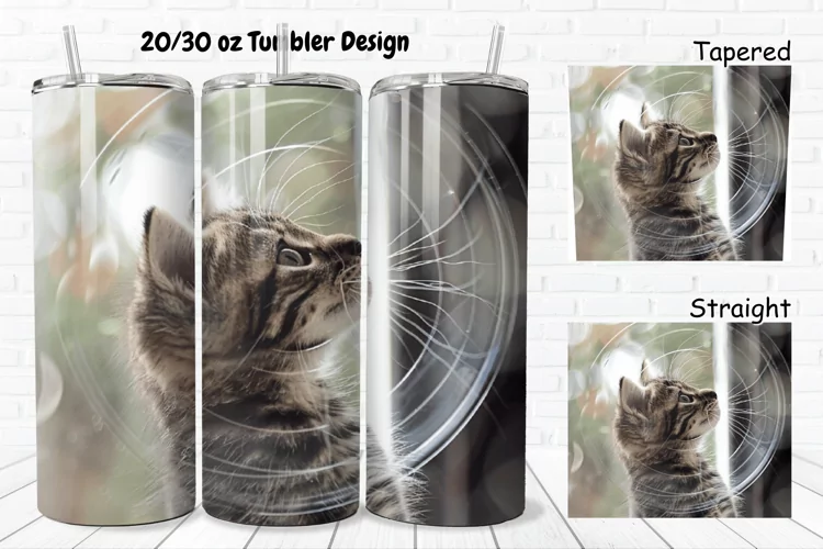 Cute Kitten 20/30oz Skinny Tumbler