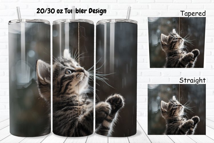 Cute Kitten 20/30oz Skinny Tumbler example image 1