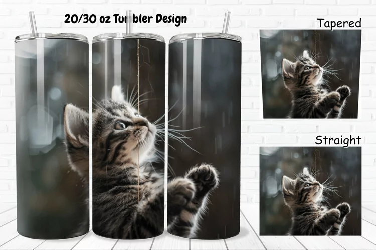 Cute Kitten 20/30oz Skinny Tumbler