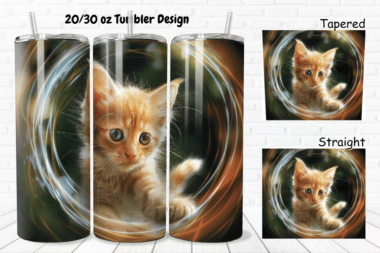 Cute Kitten 20/30oz Skinny Tumbler