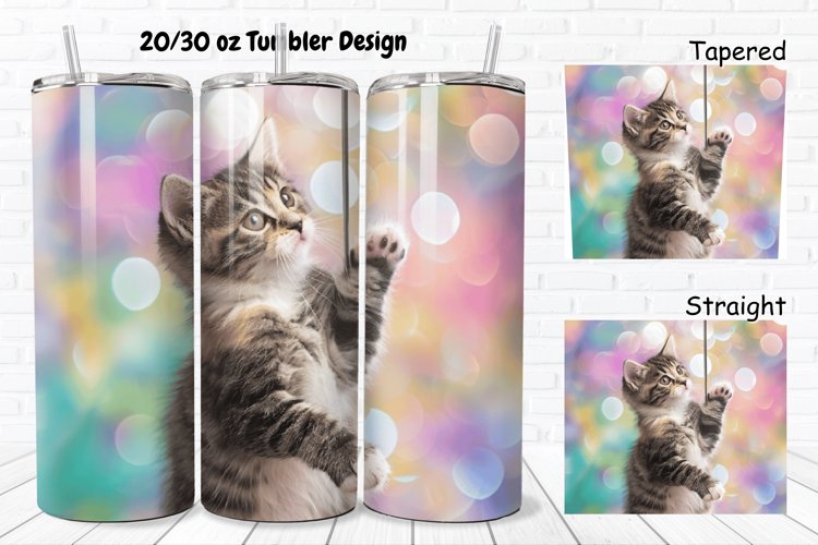 Cute Kitten 20/30oz Skinny Tumbler example image 1