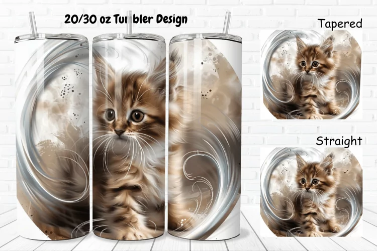 Cute Kitten 20/30oz Skinny Tumbler