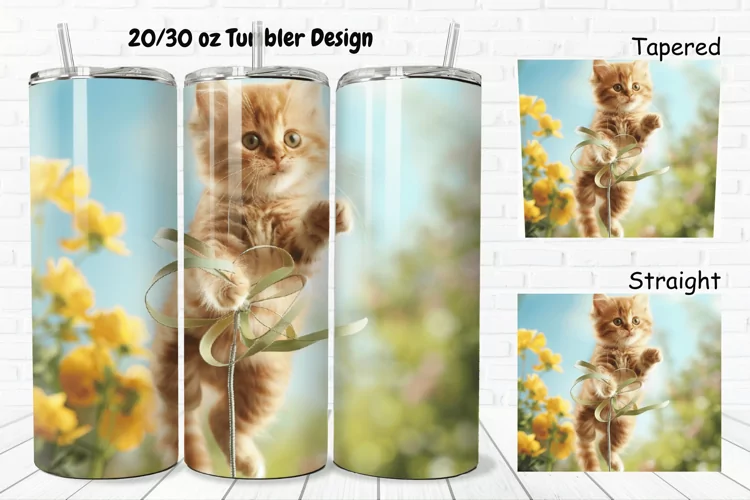 Cute Kitten 20/30oz Skinny Tumbler