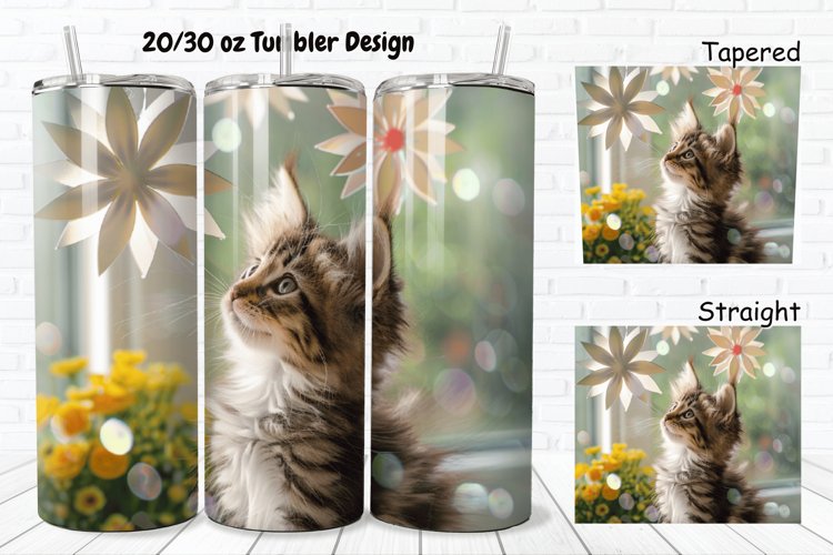 Cute Kitten 20/30oz Skinny Tumbler example image 1