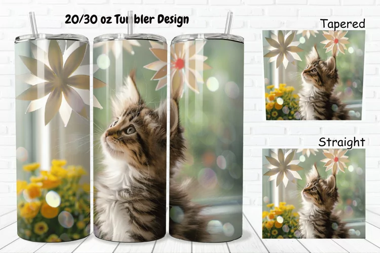 Cute Kitten 20/30oz Skinny Tumbler