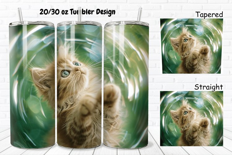 Cute Kitten 20/30oz Skinny Tumbler example image 1
