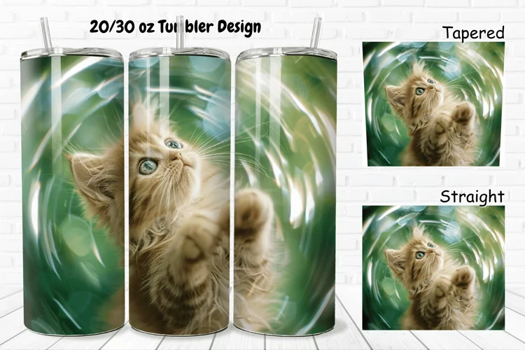 Cute Kitten 20/30oz Skinny Tumbler