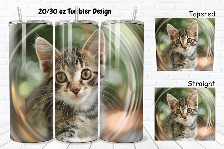 Cute Kitten 20/30oz Skinny Tumbler example image 1