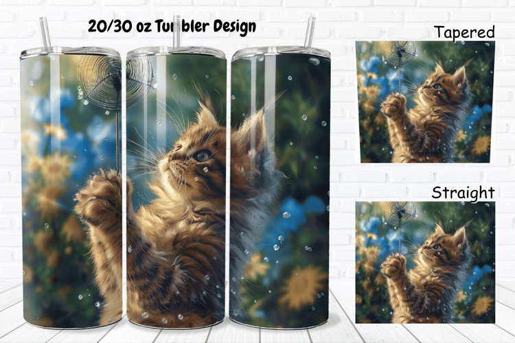Cute Kitten 20/30oz Skinny Tumbler example image 1