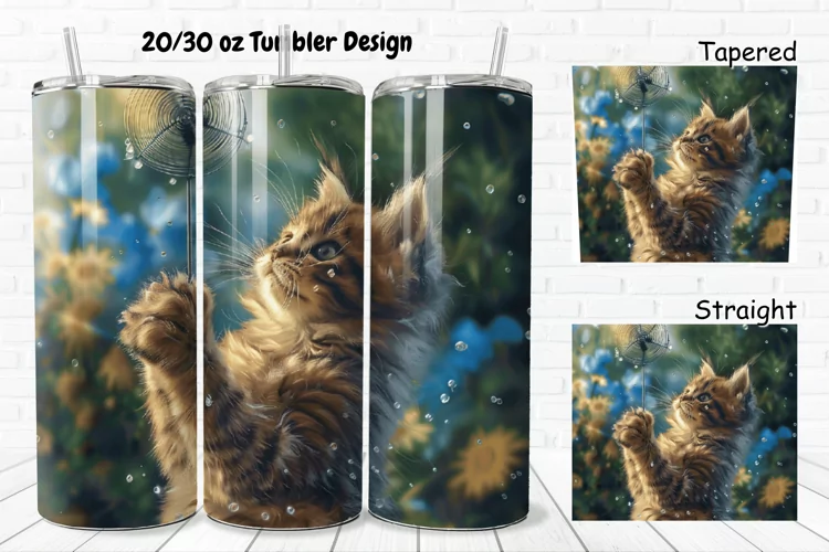 Cute Kitten 20/30oz Skinny Tumbler