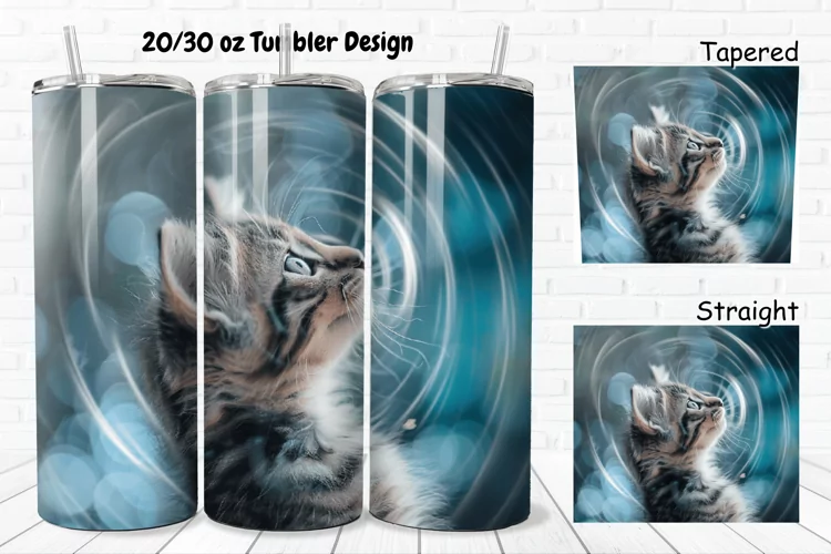 Cute Kitten 20/30oz Skinny Tumbler