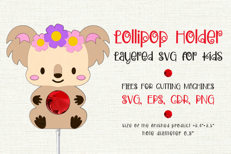 Cute Koala | Lollipop Holder | Paper Craft Template