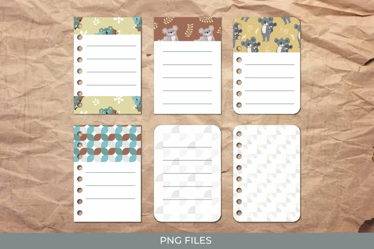 Cute Koala with Vintage Seamless Pattern Journaling Page
