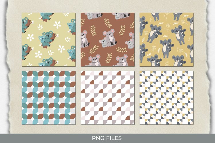 Cute Koala with Vintage Color Seamless Pattern Paper Pack