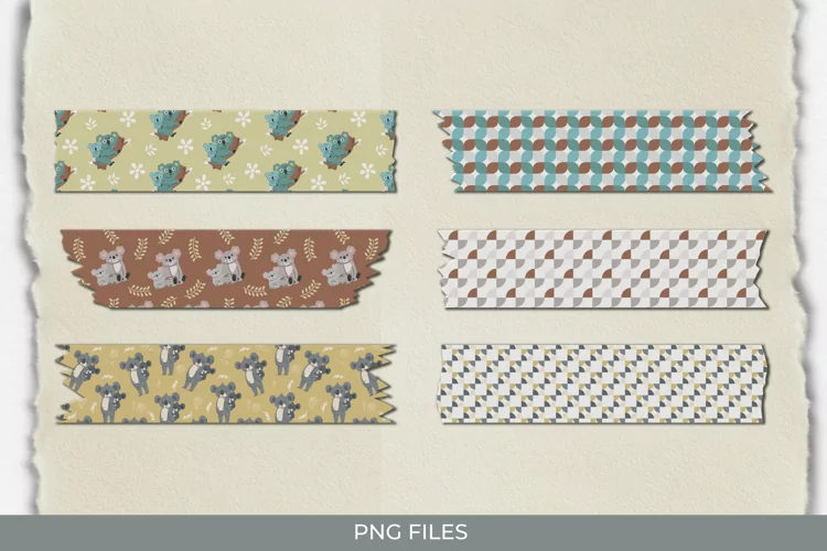 Cute Koala with Vintage Color Seamless Pattern Tape