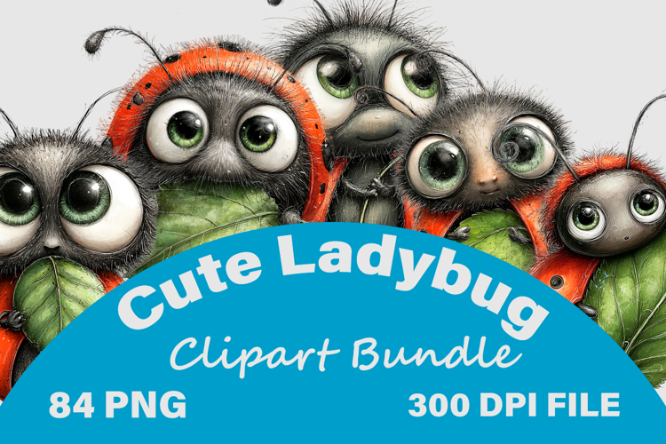 84 Cute Ladybug Clipart PNG Bundle
