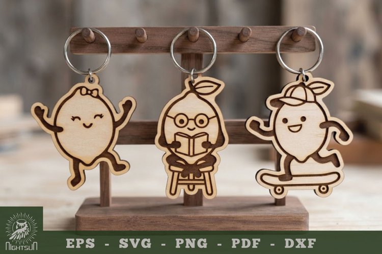 Cute Lemon Lasercut Keychain Collection