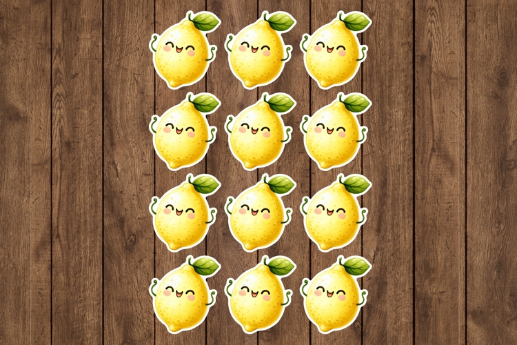 Cute Lemon Printable Stickers - PNG Sticker Sheet