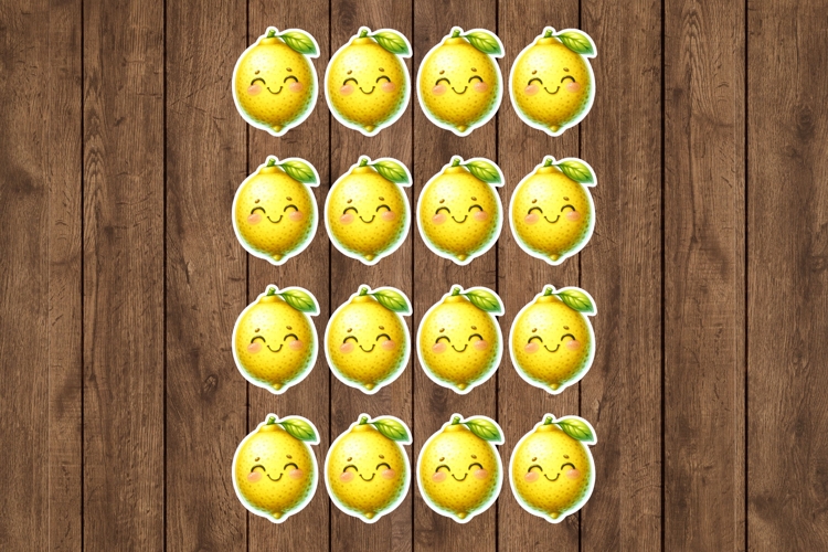 Cute Lemon Printable Stickers - PNG Sticker Sheet