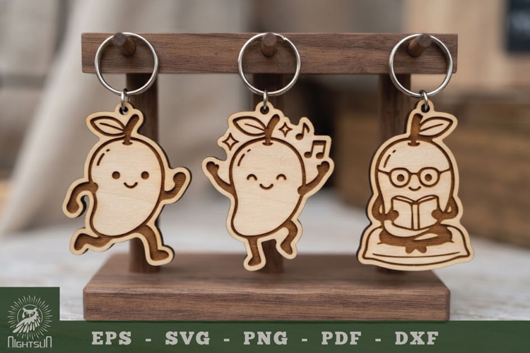 Cute Mango Lasercut Keychain Collection