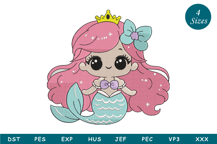 Cute Mermaid Embroidery