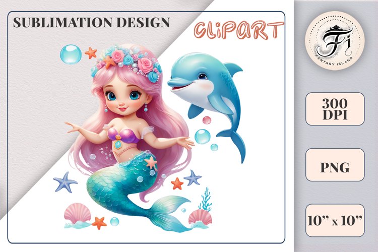 Cute Mermaid Clipart Image 18