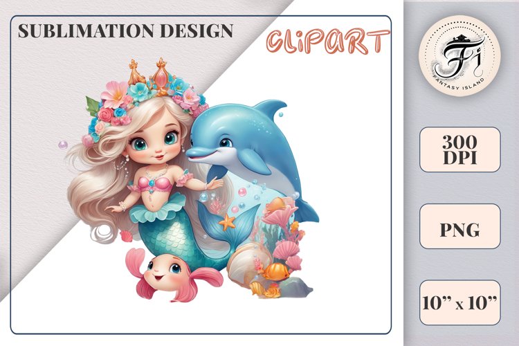 Cute Mermaid Clipart Image 13