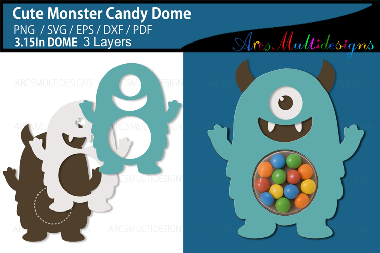 Cute Monster Candy Dome SVG