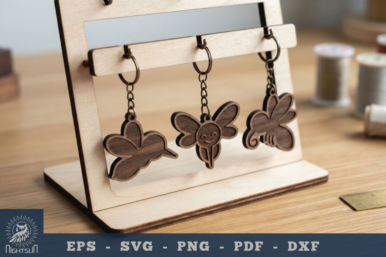 Cute Mosquito Lasercut Keychain