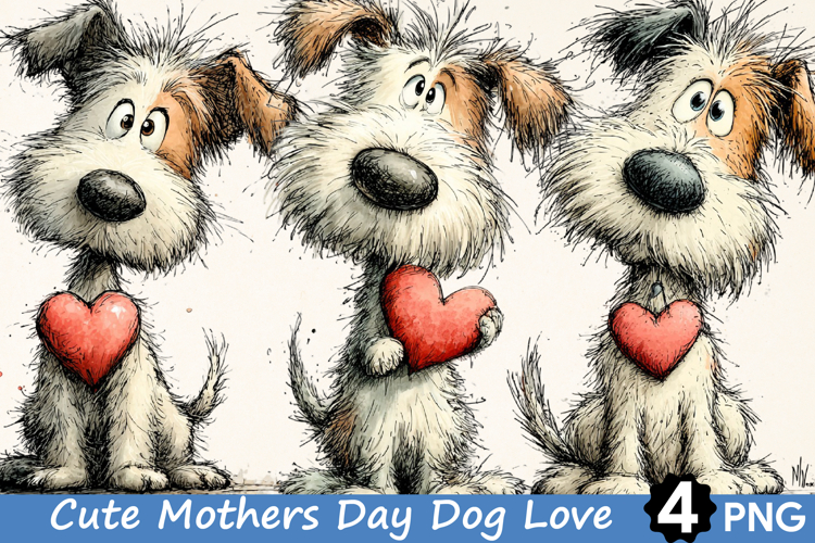 Cute Mothers Day Dog Love clipart