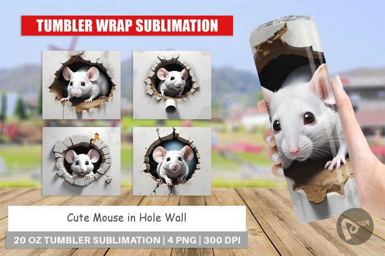 Tumbler Wrap Mouse in Wall