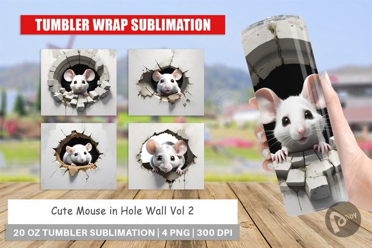 Tumbler Wrap Mouse in Wall
