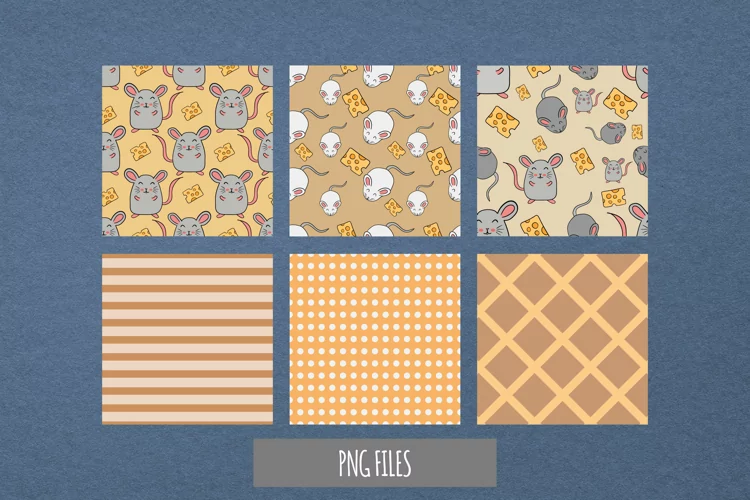 Cute Mouse with Vintage Color Seamless Pattern Paper Pack